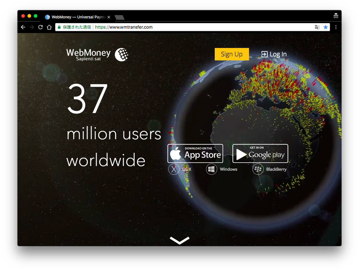 海外サイトWebMoneyのホーム画面の写真
